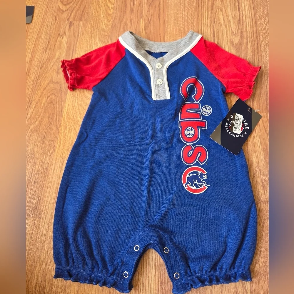 MLB Chicago Cubs Baby Romper NWT 0-3M, 3-6M, 6-9M Baseball
